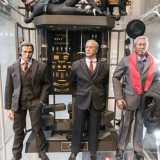 Stessa cosa per Christian Bale, Michael Caine e Morgan Freeman immortalati come protagonisti del "Cavaliere oscuro"